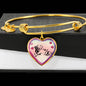 Golden Retriever Dog Print Heart Pendant Bangle