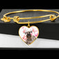 Cesky Terrier Print Luxury Heart Charm Bangle