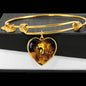 Roaring Lion Art Print Heart Pendant Bangle