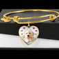 Goldendoodle Print Luxury Heart Charm Bangle
