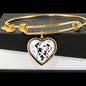 Lovely Dalmatian Dog Print Heart Pendant Bangle