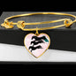 Horse Running Art Print Heart Pendant Bangle