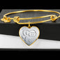Paws Art Print Heart Pendant Luxury Bangle