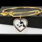 Bull Terrier Dog Art Print Heart Pendant Bangle