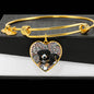 Entlebucher Mountain Dog Print Luxury Heart Charm Bangle