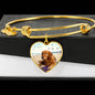 Golden Retriever Print Luxury Heart Charm Bangle