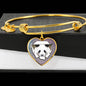 Amazing Panda Vector Art Print Heart Pendant Bangle