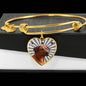 Rhodesian Ridgeback Print Luxury Heart Charm Bangle