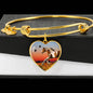 American Paint Horse Print Luxury Heart Charm Bangle