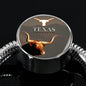 Texas Longhorn Cattle (Cow) Print Circle Steel Bracelet