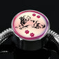 Golden Retriever Dog Print Circle Charm Steel Bracelet