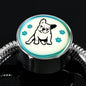 Cute French Bulldog Print Circle Charm Steel Bracelet