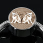 Oriental Shorthair Cat Print Circle Charm Steel Bracelet