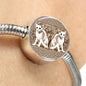 Oriental Shorthair Cat Print Circle Charm Steel Bracelet