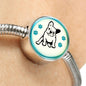 Cute French Bulldog Print Circle Charm Steel Bracelet