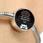 Cute Cat Print Circle Charm Steel Bracelet