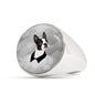 Boston Terrier Print Signet Ring
