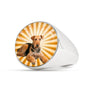 Airedale Terrier Print luxury Signet Ring