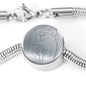 Lovely Cats Print Circle Charm Steel Bracelet