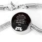 Cute Cat Print Circle Charm Steel Bracelet