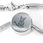 Russian Blue Cat Art Print Circle Charm Steel Bracelet