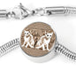 Oriental Shorthair Cat Print Circle Charm Steel Bracelet