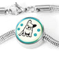Cute French Bulldog Print Circle Charm Steel Bracelet