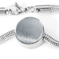 Cute Dog Print Circle Charm Steel Bracelet