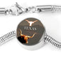 Texas Longhorn Cattle (Cow) Print Circle Steel Bracelet