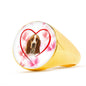 Basset Hound Print Signet Ring