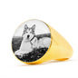 Alaskan Malamute Print Signet Ring