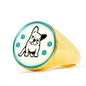 Cute French Bulldog Dog Print Signet Ring
