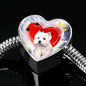 West Highland White Terrier Print Heart Charm Steel Bracelet