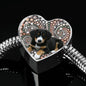 Entlebucher Mountain Dog Print Heart Charm Steel Bracelet