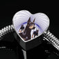 Doberman Pinscher Print Heart Charm Steel Bracelet