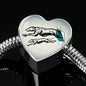 Greyhound Dog Art Print Heart Charm Steel Bracelet