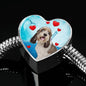 Petit Basset Griffon Vendeen Print Heart Charm Steel Bracelet