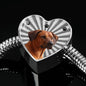 Rhodesian Ridgeback Print Heart Charm Steel Bracelet