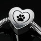Paw Print Heart Charm Steel Bracelet