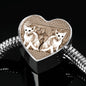 Oriental Shorthair Cat Print Heart Charm Steel Bracelet