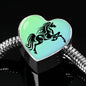 Amazing Horse Vector Print Heart Charm Steel Bracelet