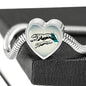 Greyhound Dog Art Print Heart Charm Steel Bracelet