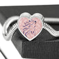 Lovely Horse Art Print Heart Charm Steel Bracelet