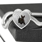 Scottish Terrier Print Heart Charm Steel Bracelet