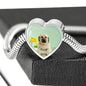Anatolian Shepherd Dog Print Heart Charm Steel Bracelet