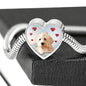 Goldendoodle Dog Print Heart Charm Steel Bracelet