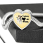 Jack Russell Terrier Print Heart Charm Steel Bracelet