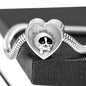 Cute Pet Art Print Heart Charm Steel Bracelet