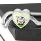 Cute Cow With Butterfly Print Heart Charm Steel Bracelet