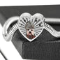 Dandie Dinmont Terrier Print Heart Charm Steel Bracelet